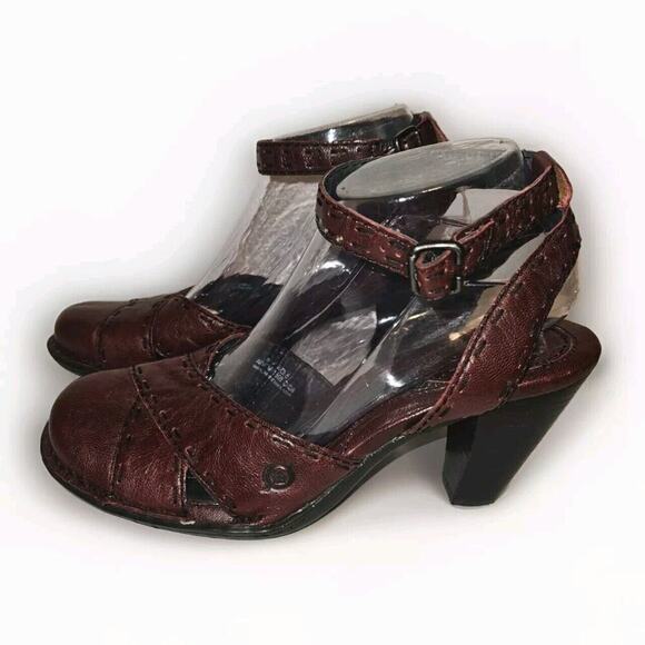 Born Ankle Strap Heel Bordeaux Size 9 - Picture 5 of 11